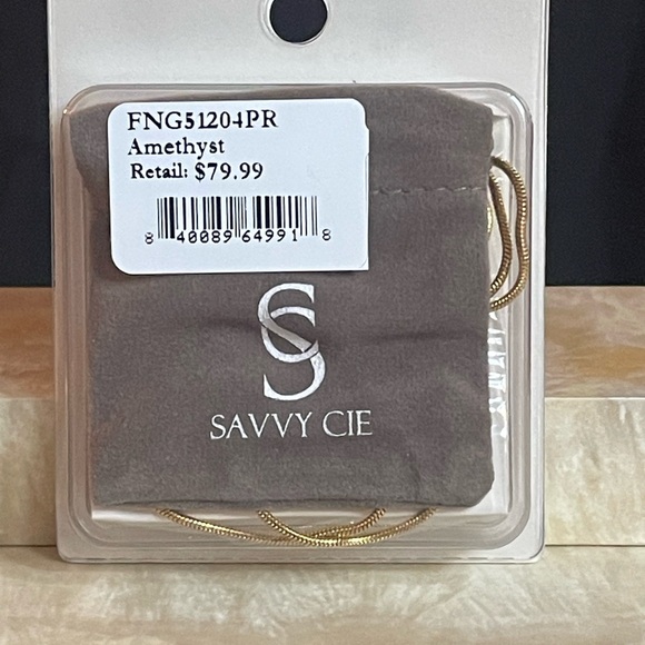 #24 - Brand New 18K Gold Plates Genuine Amethyst Necklace by Savvy CIE (Macy’s) - Picture 2 of 4